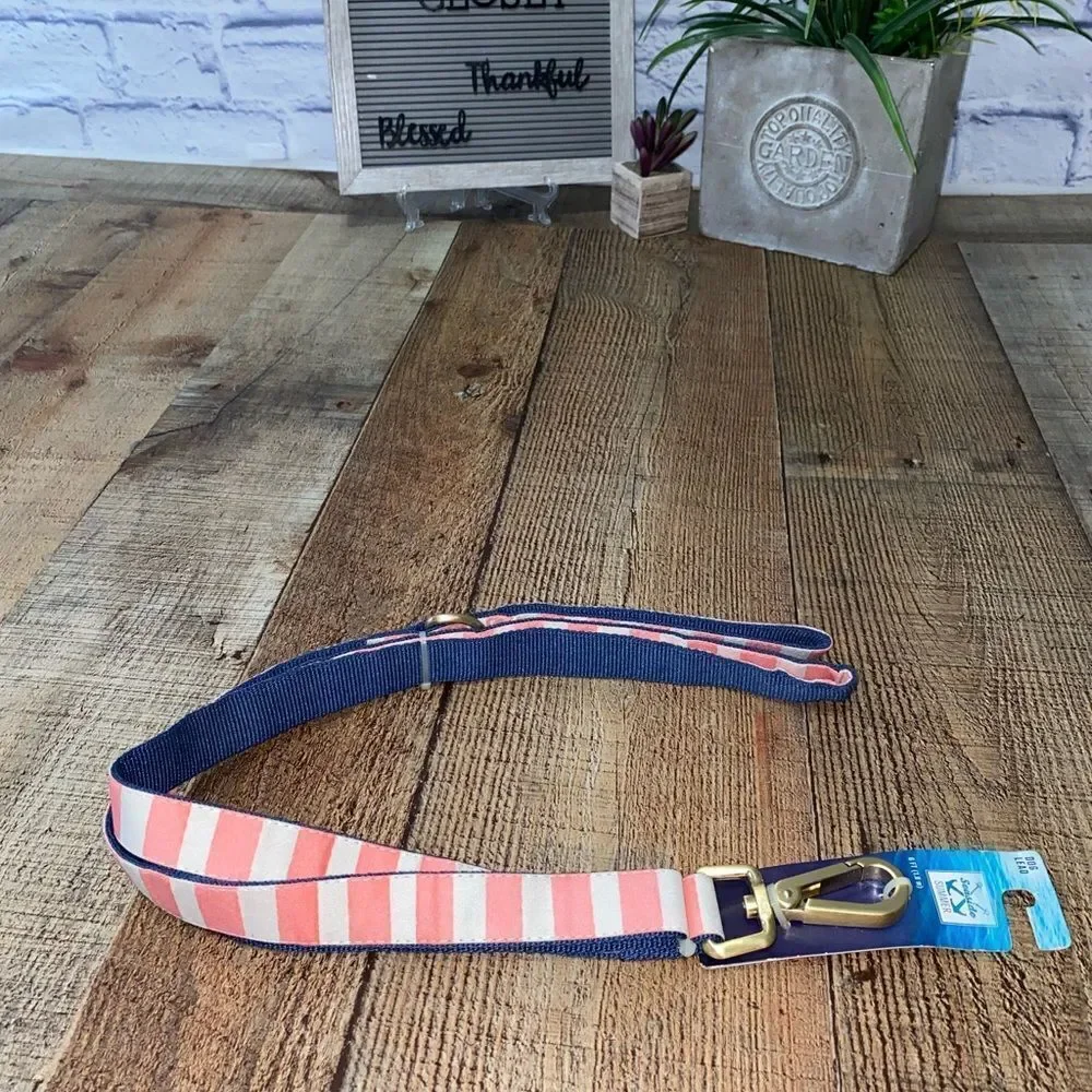 Seaside Summer 6ft dog leash pink stripe